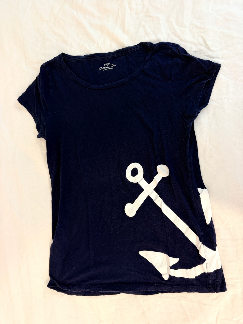 J.Crew navy Collector Tee side anchor print S